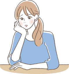 悩んでいる女性のイラスト