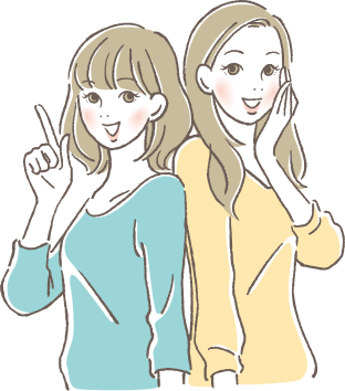 笑顔の女性２人