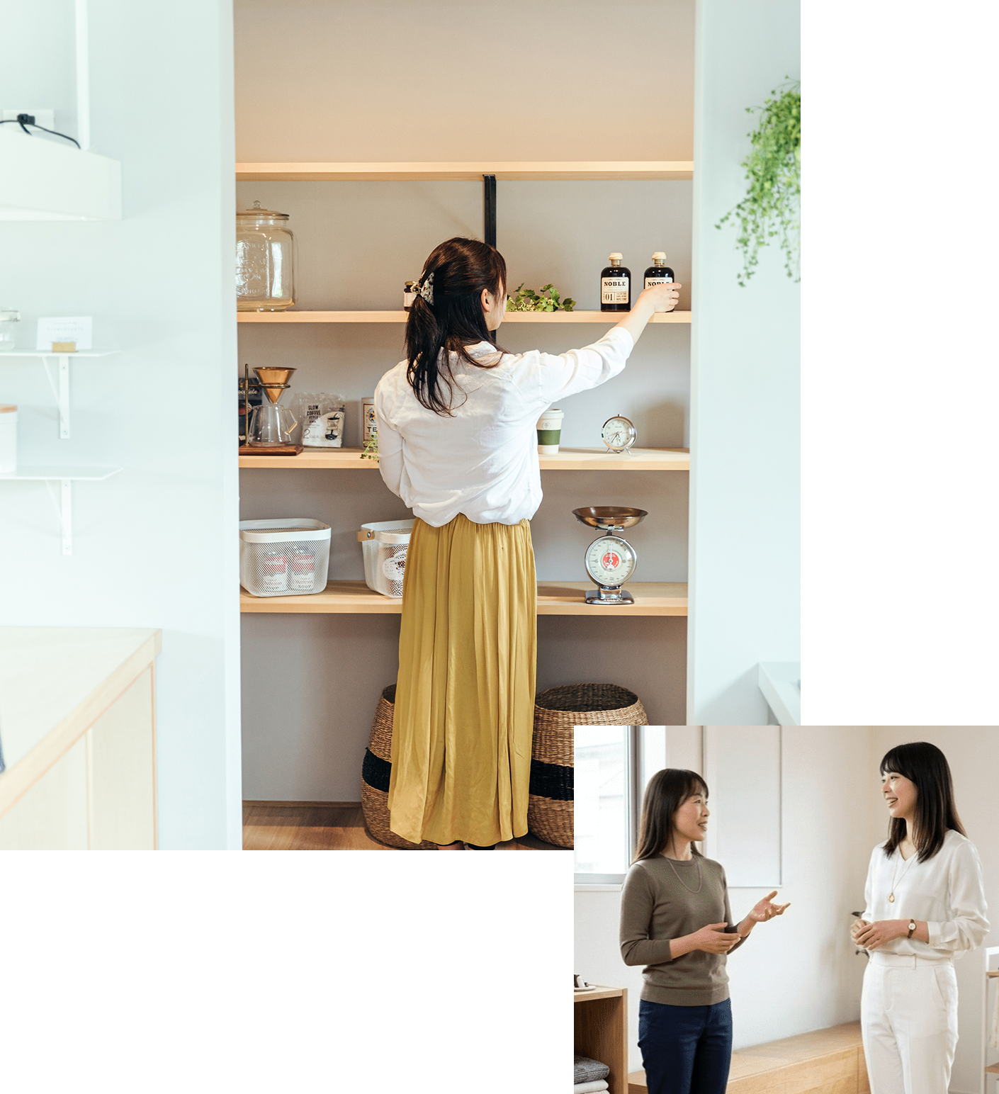 片づけをしている女性