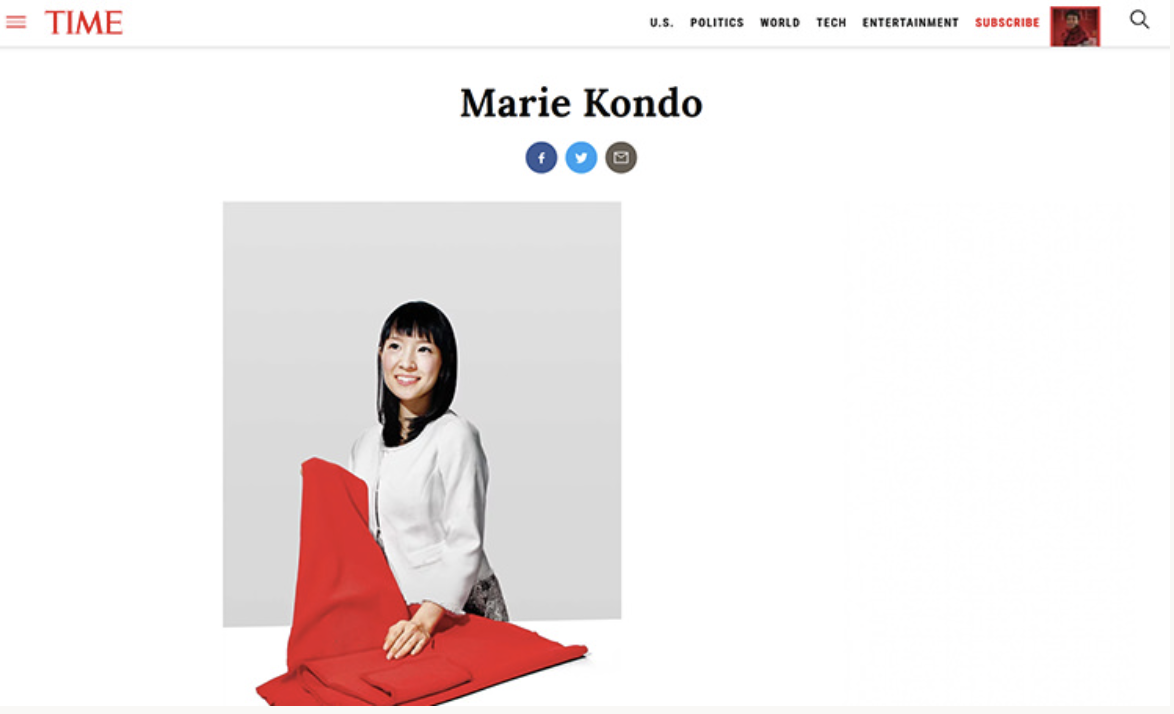 TIME (タイム)“世界で最も影響力のある100人―近藤麻理恵”